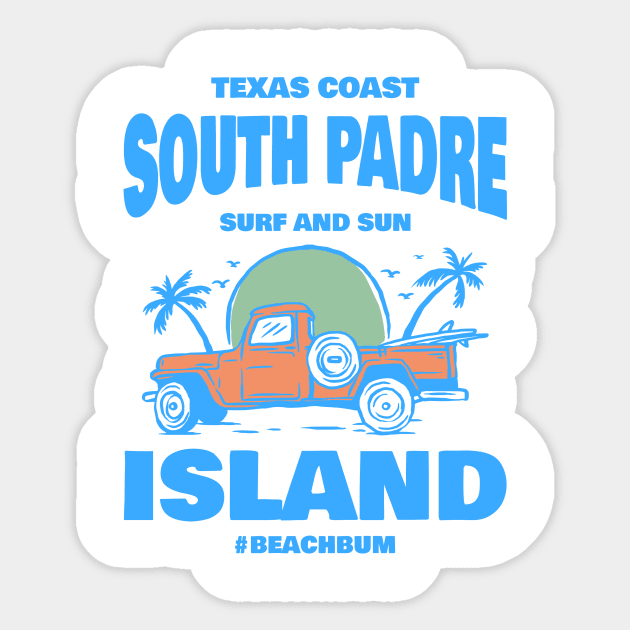 SOUTH PADRE ISLAND TEXAS T-SHIRT Sticker by Cult Classics